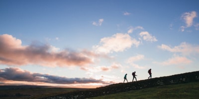 Friends Walking Along Hadrian's Wall